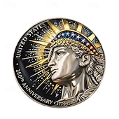 cheap U.S. 250th Anniversary-U.S. 250th Anniversary Commemorative Coin 1776–2026, Patriotic Liberty Eagle Design, Collectible American Independence Souvenir, Gold &amp; Silver Finish