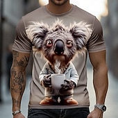  Herren Tiermotiv T Shirt Kurzarm T-Shirt 3D-Druck Rundhalsausschnitt Hemd Lustig Lässig Täglich Straße Khaki Hellgrau Armeegrün Sommer Frühling Bekleidung S M L XL 2XL 3XL