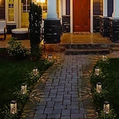 billige Pathway Lights &amp; Lanterns-6 stk stilys utendørs solcelle plen sti lys ip65 vanntett hagelampe for terrasse sti landskap hage dekorasjon belysning 6x