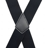  Herrhängslen med 4 klämmor, X-formade hängslen, elastiska justerbara hängslen för byxor (5 cm breda), slitstarka metallklämmor för vardagligt, formellt och utomhusbruk.