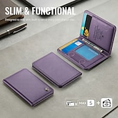 baratos Capas para iPhone-Carteira magnética para iPhone 17, 16, 15, 14, 13 Pro Max e Plus, compatível com MagSafe, com bloqueio RFID, feita em couro PU e fecho magnético. Possui um compartimento fino e removível para cartões