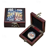 U.S. 250th Anniversary Commemorative Coin Set Coins in Collectible Gift Boxes, Patriotic Collector Coins for 1776–2026, Liberty, Bald Eagle & Historic U.S. Landmarks