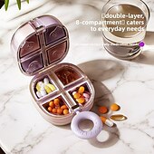 economico deposito bagagli e viaggi-Portapillole magnetico a forma di cubo, organizer portatile per medicinali da 7 giorni, mini contenitore da viaggio per pillole per tre pasti al giorno, dispenser giornaliero di vitamine, integratori