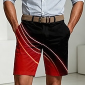 ieftine Pantaloni scurți imprimați-Bărbați Geometric Γραμμή Artă abstractă Bermude Pantaloni scurți casual Pantaloni Scurți de Golf Talie medie Ocazional afaceri Muncă Golf Vacanta la plaja Pantaloni scurți cu 4 buzunare și partea din
