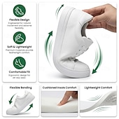 economico Scarpe Casual con Lacci-Scarpe da ginnastica basse bianche da uomo, scarpe casual stringate per camminare, scarpe comode e minimaliste per viaggiare e per l'uso quotidiano.