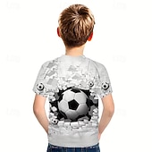tanie 3D sporty i gry dla chłopców-Dla chłopców 3D Graficzny Piłka nożna Koszulki piłkarskie Podkoszulek T-shirt Krótki rękaw Druk 3D Lato Wiosna Sport Moda Moda miejska Dzieci 4-12 lat Półgolf Codzienny Na zewnątrz Regularny