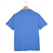 abordables Polo classique pour homme-SoftFade™ Men's Polo Shirts 100% Cotton Acid Wash Shirt Casual Holiday Lapel Short Sleeve Fashion Basic Plain Pocket Distressed Summer Spring All Seasons Dark Brown Black Light Green Pink Navy Blue