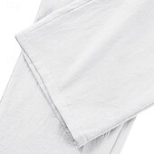 abordables Classique-Homme Pantalons en Lin Pantalons Pantalon d'été Jambe Droite Uni Confort Respirant Longueur complète Occasionnel Quotidien Extérieur Mode Style Classique Bleu Kaki Non Elastique