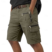 voordelige Buitenshuis-Voor heren Ladingbroek Cargoshorts Korte broek Casual korte broek Zak Elastische taille Effen Kuitlengte Casual Buiten Streetwear Modieus Streetwear Zwart Oranje Inelastisch