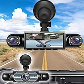 economico DVR per auto-Telecamera da cruscotto a 3 canali per abitacolo anteriore e posteriore, telecamera per auto tripla 1080p con obiettivo girevole, telecamera da cruscotto HD per auto, sensore G, registrazione in loop,