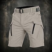 cheap Outdoor-Men's Lightweight Cargo Shorts Comfort Waist Tactical Cargo Shorts Quick Dry Multi Pocket Plain Knee Length Casual Outdoor Streetwear Fashion Streetwear Khaki Black Inelastic
