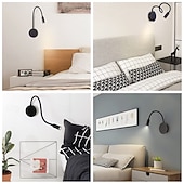 ieftine Aplice de Perete-Lampă de perete cu LED pentru interior, lampă de citit cu LED pentru montare pe perete, lampă de citit cu focalizare pentru pat, lumini pentru tăblia patului, lampă de citit cu LED-uri cu furtun rotund din bronz, montată pe noptieră de 3 W