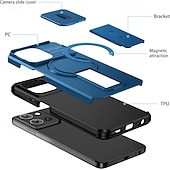 abordables Carcasas iPhone-teléfono Funda Para iPhone 17 Air 17 Pro Max 16 15 14 Pro Max Plus 13 Pro Max Mini Funda Trasera Con Magsafe con Soporte Magnética Soporte de carga inalámbrica Armadura ABS + PC