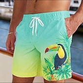  Per uomo Albero di Cocco Pappagallo Costumi da bagno Costumi da bagno Pantaloncini da bagno Pantaloncini da Surf Misura del girovita medio Hawaiano Quotidiano Vacanza al Mare Tasche Laterali fodera