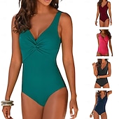 billige One Pieces Rash Guards-Dame Standard One Pieces Rash Guards Badedrakt Badedrakter Ensfarget Åben Ryg UV Beskyttelse Elastisk Ermeløs Badetøy Kroppsdrakt Surfing Dykking Svømming Sommer
