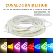 cheap COB Strip Lights-220V Dimmable COB LED Neon Strip Light Outdoor Waterproof Super Bright 280LEDs/M Flexible Lamp Garden Home Bar Decor