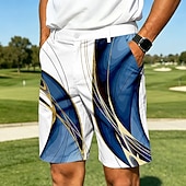 baratos Calções Impressos-Homens Geométrica Linhas / Ondas Arte abstrata Bermudas Shorts casuais Bermudas de Golfe Cintura Média Business casual Trabalho Golf férias na praia Calções de corte reto com 4 bolsos Designer Roupa