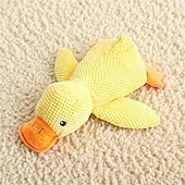 economico Giocattoli di peluche-cane che dorme con un abbraccio di cane giocattoli a forma di anatra per alleviare la noia della piccola anatra gialla bambola di peluche interattiva forniture per animali domestici