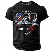  4 de julho de 2026 250º Homens Estrela 1776 Camiseta Manga Curta Camiseta Impressão 3D Gola Redonda Camisa Patriótico Diário Festival Azul Preto Verde Verão Primavera Roupa S M L XL XXL XXXL