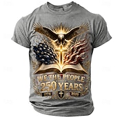 baratos Camisetas Patrióticas 250-2026 250º Camisetas Masculinas T-Shirt Bandeira dos EUA 1776 de Manga Curta Impressão 3D Camiseta Colar Redondo Patriótica Festival Diário Azul Preto Vermelho Verão Primavera Roupas Vestuário S M L