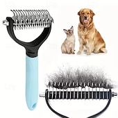 abordables Cuidado del cabello-2 peines profesionales nuevos para eliminar el pelo de gatos, cepillos para el aseo de perros, herramientas para la muda de pelo de cachorros, peines para recortar el pelaje de mascotas