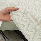cheap Cooling Couch Cover-Summer Cooling Ice Silk Sofa Cover - Modern Zigzag Pattern Couch Throw - Breathable Non-Slip Furniture Protector for Living Room