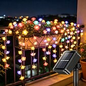 cheap Solar Outdoor Lights-Solar Rose Fairy String Lights 30/50 LEDs  Outdoor Waterproof Atmosphere Lights for Gardens Balconies Fences Holiday Wedding Party Decoration