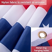  3-teiliges Set aus 152 x 45 cm langen, gefalteten amerikanischen Flaggen-Wimpeln, traditionelle patriotische amerikanische Wimpelketten für den 4. Juli, gefaltete USA-Fächerflagge für die