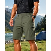baratos Partes inferiores-Homens Shorts ao ar livre Bermuda Cargo Shorts de caminhada Calções Cambat Verão Primavera Outono Ao ar livre Moderno Prova-de-Água Secagem Rápida Leve Respirável Calção Zípers Bolsos Cinzento Escuro