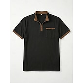 abordables Polo Classique pour Hommes-Homme Chemises Polo Gaufre Texturé Occasionnel Vacances Revers Zip quart Manche Courte Mode Basique Uni Bloc de Couleur Printemps &amp; Été Été Printemps Coupe régulière Noir Blanche bleu marine Kaki Gris
