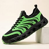 economico Sneakers Casual-Scarpe da ginnastica atletiche da uomo nere e verdi, leggere, traspiranti, con lacci, ideali per la corsa e la camminata, con ammortizzazione, perfette per jogging, allenamento in palestra, viaggi e attività quotidiana.
