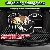 cheap Storage &amp; Organization-Universal Car Trunk Storage Bag, Portable Foldable 3-Compartment Organizer with Reinforced Handles, Fits SUV, Truck, Van, Sedan, Multi-Purpose Vehicle Cargo Net for Groceries, Tools, Sports Gear