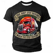  Men's You Don't Stop Driving When You Get Old Graphic T Shirt Red Semi Truck Driver Funny Regular Fit Designer Clothing Apparel S M L XL XXL XXXL