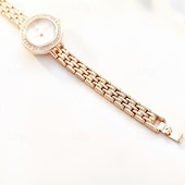 economico Orologi al quarzo-Elegant Women's Jewelry Bracelet Watch, Ladies Small Face Luxury Dress Wristwatch with Rhinestone Bezel &amp; Roman Numerals, Fashion Quartz Watch Gift for Her, Rose Gold and Silver Tone