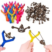 baratos Ribbon &amp; Streamer Toys-50 Pcs Funny Slingshot Poop Toy Set, Stretchy Flying Fake Poop Finger Slingshot, Novelty Sticky Poop Gag Gifts for Kids and Adults, Birthday Party Favors, Pinata Fillers, Classroom Prizes &amp; Rewards