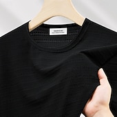 cheap Basic T shirts-Men's T Shirt Short Sleeve Shirt Tee Top Short Sleeve Crew Neck Summer Spring Solid Color Streetwear Stylish Leisure Hollow Out Casual Daily Outdoor Blue Dark Grey Black Top Tee for Men
