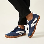 cheap Casual Lace-Up Shoes-Men's Navy Barefoot Shoes - Wide Toe Box Wide Fit Sneakers - Lightweight Breathable Big Toe Walking Shoes for Wide Feet, Travel, Daily Wear and Casual Outdoor Use