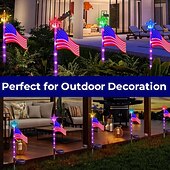  1 pz luci solari decorative a LED per esterni, luci solari con bandiera americana, bandiere decorative, bandiera patriottica da giardino, faretti solari per paesaggistica, luci solari da giardino, luci a LED per asta portabandiera da esterno