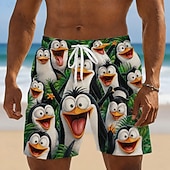 baratos Animais &amp; Aves-Homens Flamingo Pássaro animais de desenho animado Calção Justo de Natação Fatos de banho Calções de banho Bermuda de Surf Cintura Média Havaiana Engraçado férias na praia Bolsos laterais Forro de