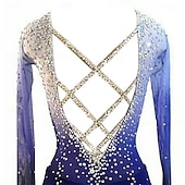 abordables Vestidos de Patinaje Artístico-Chaqueta de lana para patinaje artístico Vestido de patinaje artístico Chica Patinaje Sobre Hielo Vestidos Violeta Azul Retazos Costura asimétrica Elástico Entrenamiento Competición Ropa de Patinaje