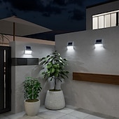 billiga Außenwandleuchten-1PC Solar Outdoor Wall Light for Courtyard Garden Fence Household and Garden Number Light