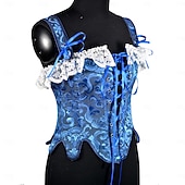 cheap Tops-Medieval Renaissance Corset Bodice Fairy Noblewoman Jacquard Floral Fancy Dress Women's Fantasy Royal Halloween Carnival Casual Daily Renaissance Fair LARP Adults' Corset Spring &amp; Summer