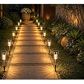 economico Illuminazione vialetto-12pcs luci solari da giardino per prato all'aperto a led luce solare impermeabile patio illuminazione percorso cortile lampada decorazione paesaggio