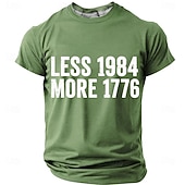  miesten vähemmän 1984 enemmän 1776 isänmaallinen vapaus sitaatti retro graafinen t-paita lyhythihainen vapauslause t-paita suunnittelijavaatteet vaatteet s m l xl xxl xxxl