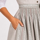 levne Ženy-Oktoberfest Šaty Dámské šaty Služka Bavorský němčina Mnichov Louky Dámské Párty Pivní festival Tradiční Styl Tkanina Bez halenky (80 cm)