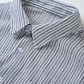 cheap Men's Smart Casual Shirts-Men's Shirt Ribbed Knitted Casual Shirt Button Up Shirt Pink Navy Blue Green Light Blue Short Sleeve Vertical Stripes Shirt Collar Casual Daily Front Pocket Clothing Apparel Elegant Fashion Casual