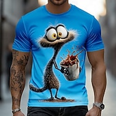  Miesten Eläin Kissa T-paita Lyhythihainen T-paita 3D-tulostus Tiukka pyöreä kaula-aukko Paita Hauska Kausaliteetti Päivittäin Katu Sininen Apila Khaki Kesä Kevät Vaatetus S M L XL 2XL 3XL
