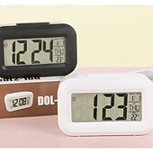 お買い得  彫刻-1ps 多機能電子時計 - 学生寮のベッドサイド電子時計、ナイトライト、温度、時刻、小型アラーム付き、卓上テーブルクロック