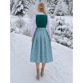 abordables Mujeres-Cerveza Oktoberfest Oktoberfest Vestidos Falda acampanada Trachtenkleader Oktoberfest / Cerveza bávaro Viena prados Mujer Carnaval Fiesta Festival de Cerveza Paño de estilo tradicional Vestido