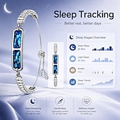 cheap Smart Wristbands-Elegant Smart Bracelet for Women, Jewelry Fitness Tracker with Sleep &amp; Activity Tracking, IP68 Waterproof Smart Jewelry with App Sync, Long Battery Life, Adjustable Crystal Bangle, Fashion Gift
